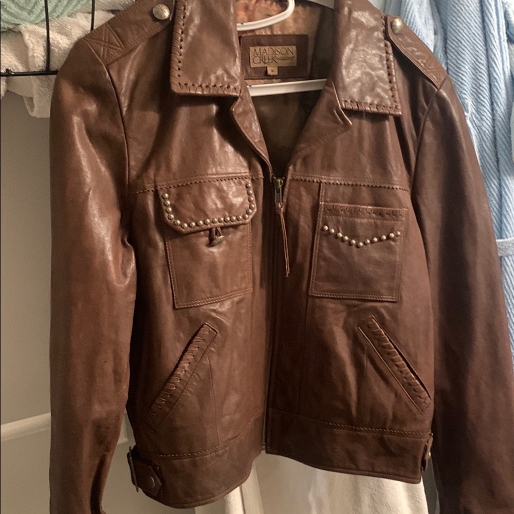 Madison Creek Outfitters Brown Leather Jacket
